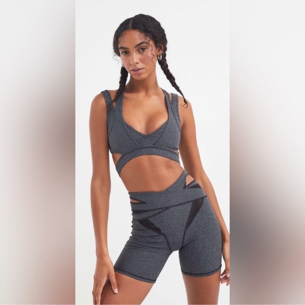For Love And Lemons x Victoria Secret bra top and short activewear set XXS NWT